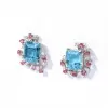 Emerald Cut Aquamarine Stud Earrings