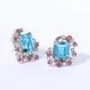 Emerald Cut Aquamarine Stud Earrings