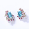 Emerald Cut Aquamarine Stud Earrings