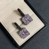 11.2ctw Princess Cut Pink Sapphire Drop Earrings