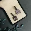 11.2ctw Princess Cut Pink Sapphire Drop Earrings