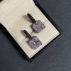 11.2ctw Princess Cut Pink Sapphire Drop Earrings