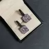 11.2ctw Princess Cut Pink Sapphire Drop Earrings