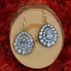 Double Halo Pear Cut Statement Earrings