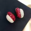 Invisible Set Ruby Stud Earrings