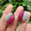 Invisible Set Ruby Stud Earrings
