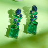 11.2ctw Asscher Cut Emerald Statement Earrings