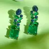 11.2ctw Asscher Cut Emerald Statement Earrings