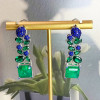 11.2ctw Asscher Cut Emerald Statement Earrings