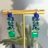 11.2ctw Asscher Cut Emerald Statement Earrings
