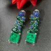 11.2ctw Asscher Cut Emerald Statement Earrings
