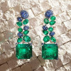 11.2ctw Asscher Cut Emerald Statement Earrings