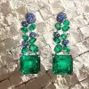 11.2ctw Asscher Cut Emerald Statement Earrings