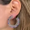 Pink and Blue Sapphire Statement Earrings