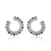 Pink and Blue Sapphire Statement Earrings