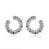 Pink and Blue Sapphire Statement Earrings