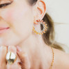 Orange and Champagne Sapphire Statement Earrings