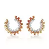 Orange and Champagne Sapphire Statement Earrings