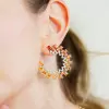Orange and Champagne Sapphire Statement Earrings