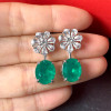 13ctw Oval Cut Paraiba Tourmaline Flower Earrings