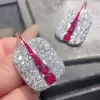 Square-shaped Paved Statement Earrings