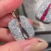 Square-shaped Paved Statement Earrings