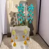 52ctw Pear Cut Paraiba Statement Chandelier Earrings