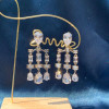Pear Cut White Sapphire Chandelier Statement Earrings