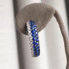 White and Blue Sapphire Paved Hoop Earrings