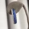 White and Blue Sapphire Paved Hoop Earrings