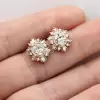 Vintage Halo Hexagon-Shaped Stud Earrings