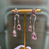 8ctw Pear Cut Rhodolite Sapphire Drop Earrings