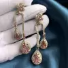8ctw Pear Cut Rhodolite Sapphire Drop Earrings