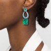 13ctw Radiant Cut Emerald Statement Earrings
