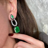 13ctw Radiant Cut Emerald Statement Earrings