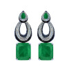 13ctw Radiant Cut Emerald Statement Earrings