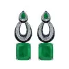 13ctw Radiant Cut Emerald Statement Earrings