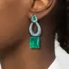 13ctw Radiant Cut Emerald Statement Earrings