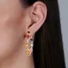 8ctw Inside Out Rainbow Sapphire Hoop Earrings