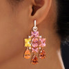18ctw Multicolor Sapphire Statement Chandelier Earrings