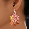 18ctw Multicolor Sapphire Statement Chandelier Earrings