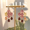 18ctw Multicolor Sapphire Statement Chandelier Earrings