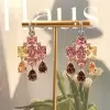18ctw Multicolor Sapphire Statement Chandelier Earrings