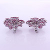 17ctw Ruby Flower Statement Stud Earrings