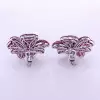 17ctw Ruby Flower Statement Stud Earrings