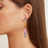 20ctw Pear Cut Rainbow Sapphire Long Earrings