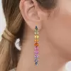 20ctw Pear Cut Rainbow Sapphire Long Earrings
