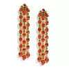 Peridot and Orange Sapphire Fringe Chandelier Earrings