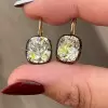 10ctw Cushion Cut White Sapphire Drop Earrings