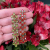 Peridot and Orange Sapphire Fringe Chandelier Earrings